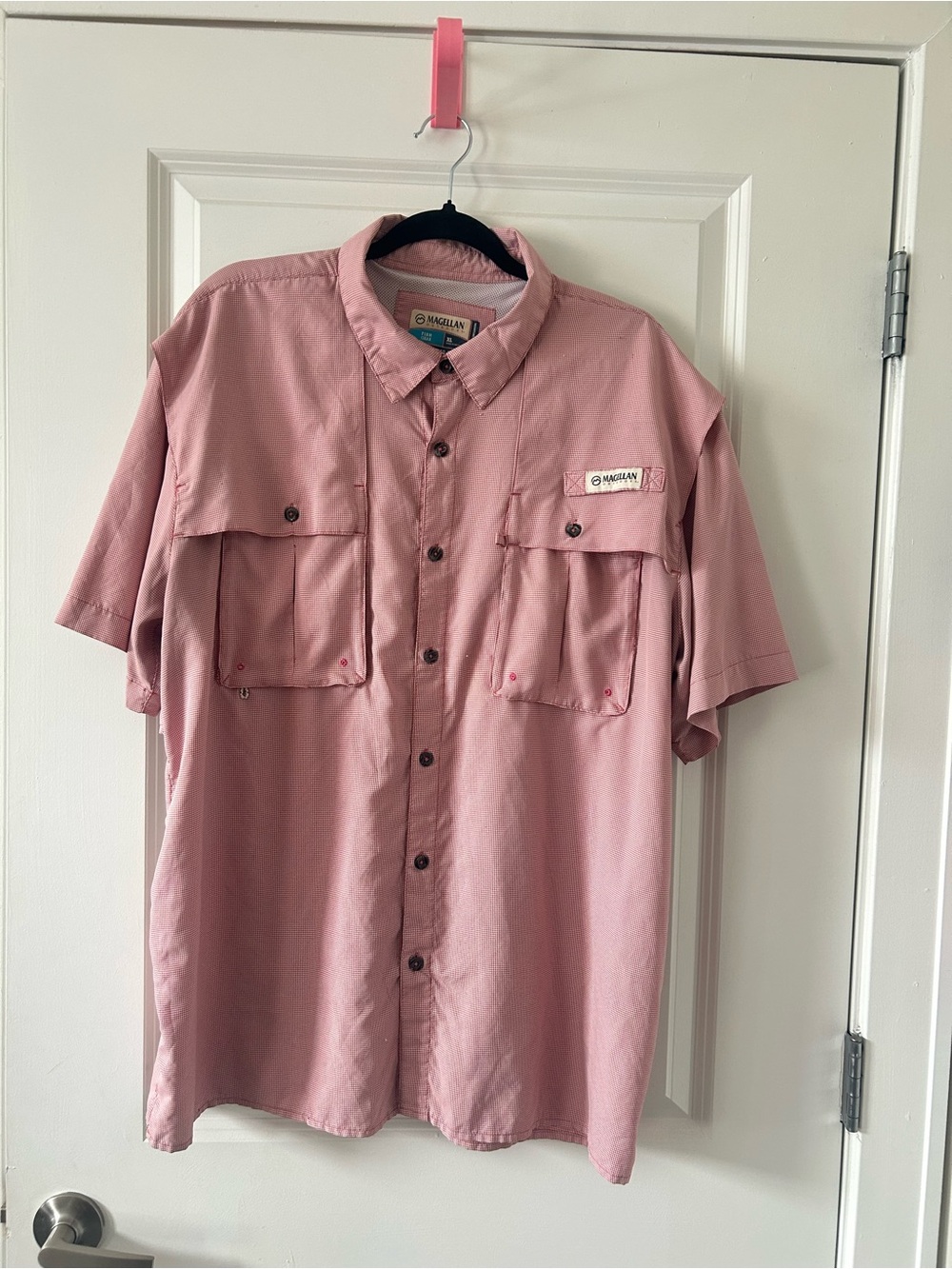 Magellan Outdoors Men's Short Sleeve Button-Down Shirt - Dusty Pink